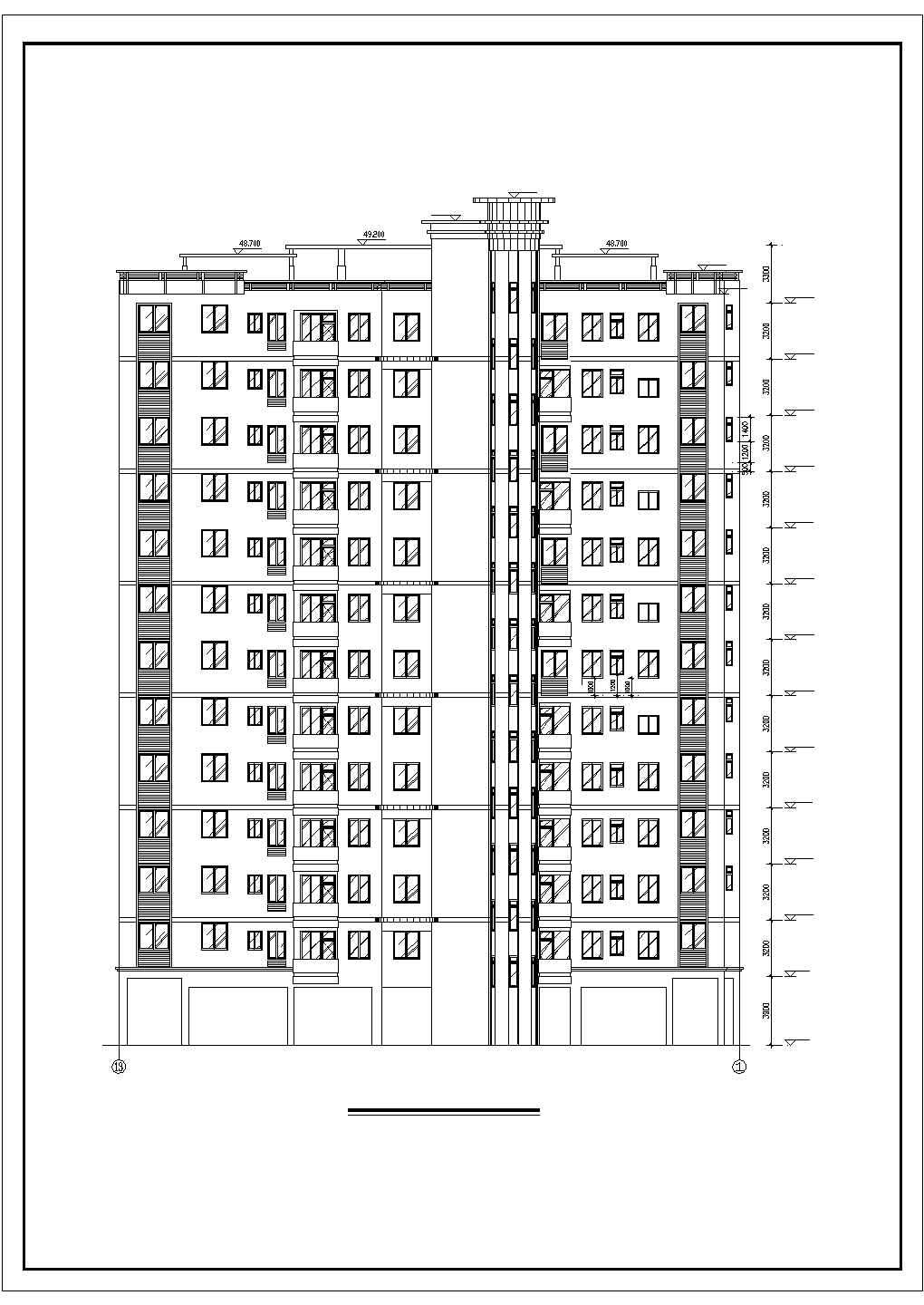 【最新】某13层城市小区住宅建筑设计CAD图纸