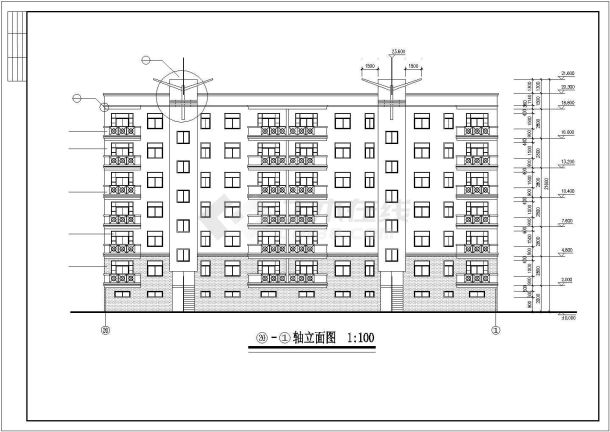 【最新】某城市小区6层住宅建筑设计CAD图纸-图二