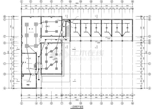 深圳市某五金制造厂2层职工宿舍楼电气系统设计CAD图纸-图一