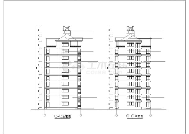 【最新】某城市小区九层住宅建筑设计CAD图纸-图一