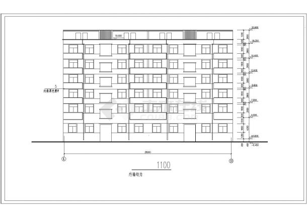 【最新】某城市小区六层安置住宅建筑设计CAD图纸-图一