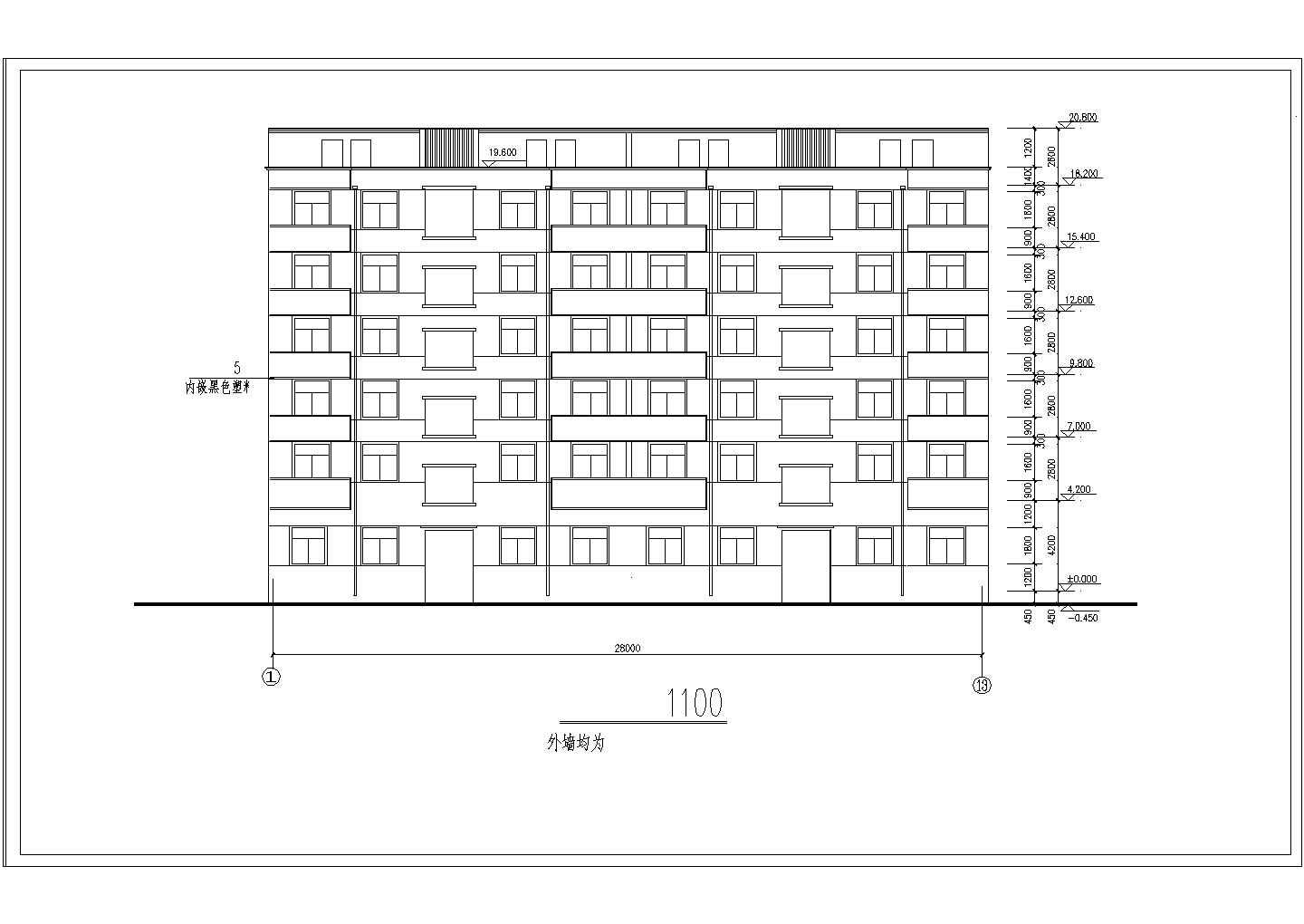 【最新】某城市小区六层安置住宅建筑设计CAD图纸