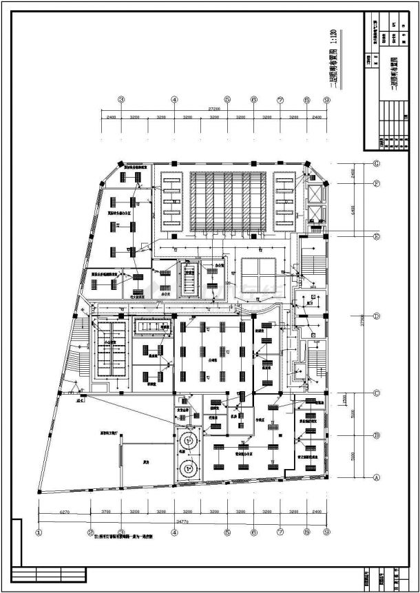 办公楼设计_北京市朝阳区某5层办公楼室内装饰强电系统设计CAD图纸-图二