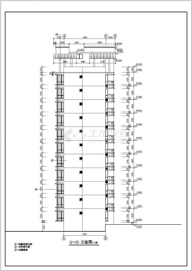 【最新】某小区高层电梯楼建筑设计CAD图纸-图二