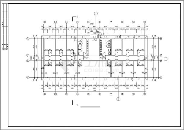 【最新】某砖混公司职工宿舍楼建筑设计CAD图纸-图二