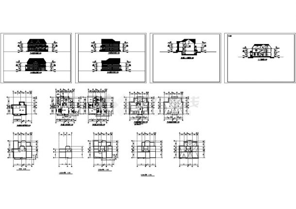 某F5-2型别墅建筑结构设计施工图-图一