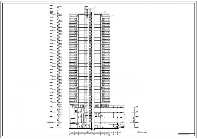 某高层商住楼建筑设计平立剖图_图1