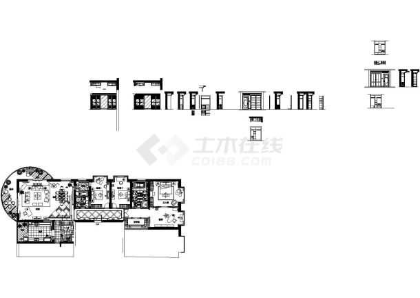 [上海]200㎡四居样板房施工图含实景-图一