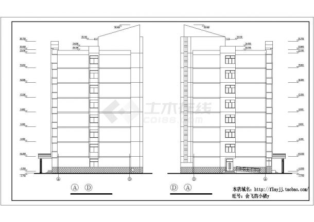 长74.68米 宽16.4米 地下1地上7层大学生公寓楼建筑施工图【平立剖 楼梯间水箱间屋顶平面图】-图一