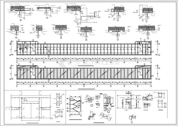 乌鲁木齐某汽车4S店钢结构钢结构展厅全套结构设计CAD图纸-图二