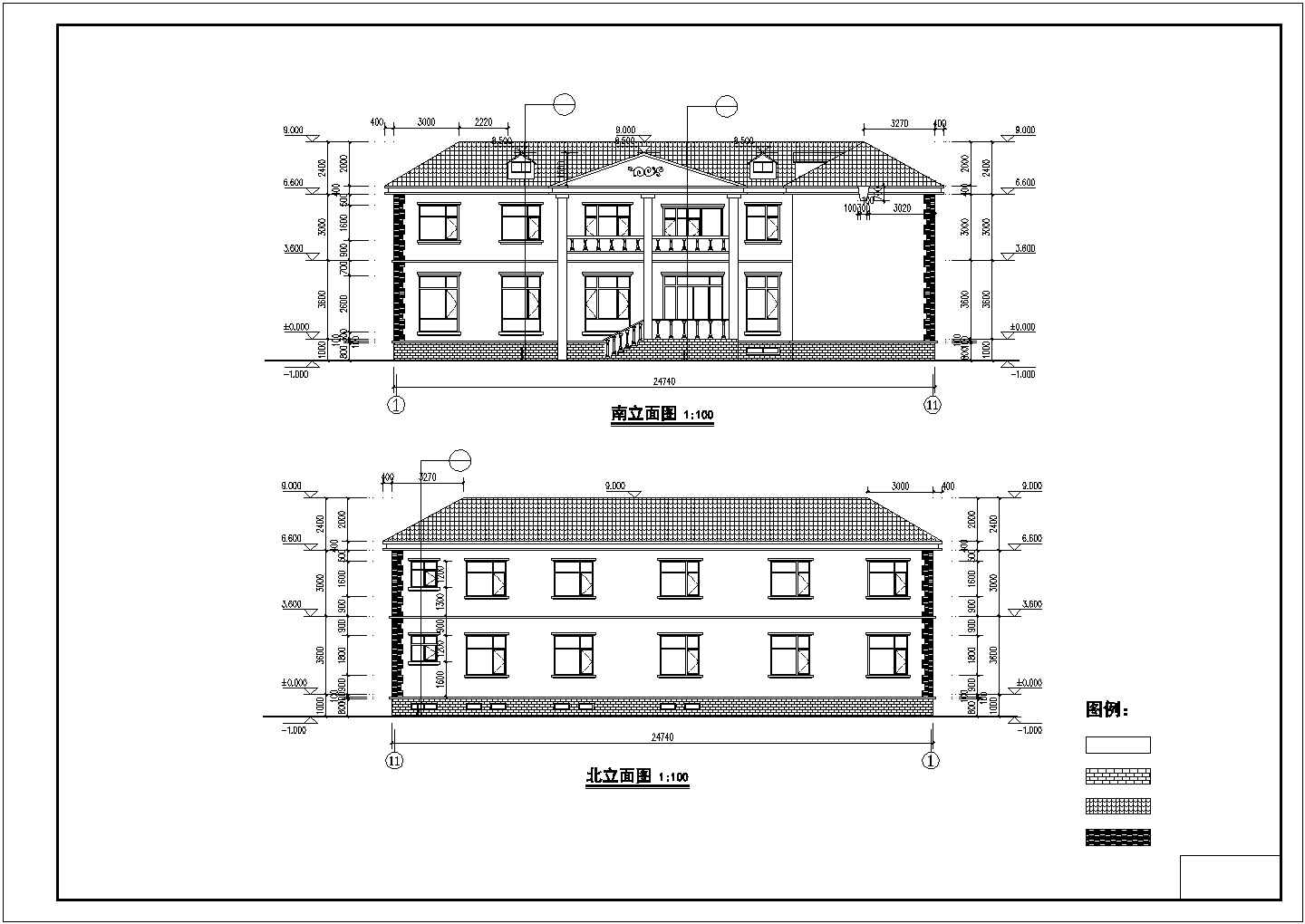 620平米2层砌体结构单体别墅砌体建筑设计CAD图纸