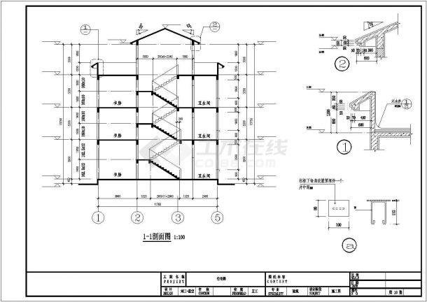 400平米3层框混结构独立别墅建筑+结构设计CAD图纸（含效果图）-图一
