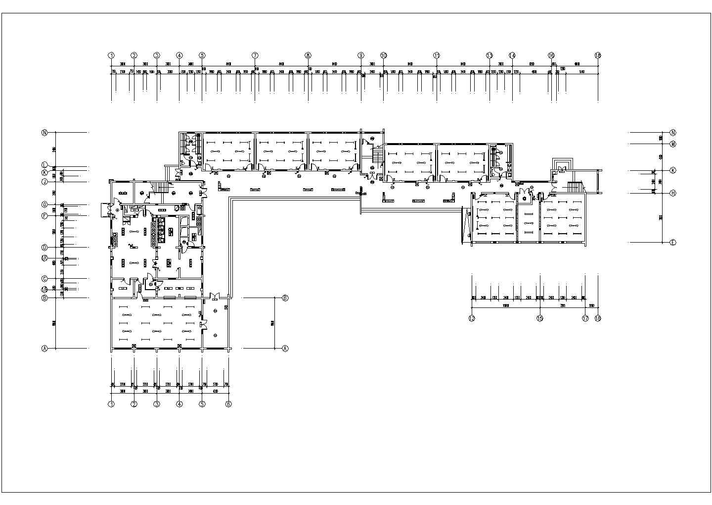 北京市某实验中学5层教学综合楼全套电气设计CAD图纸