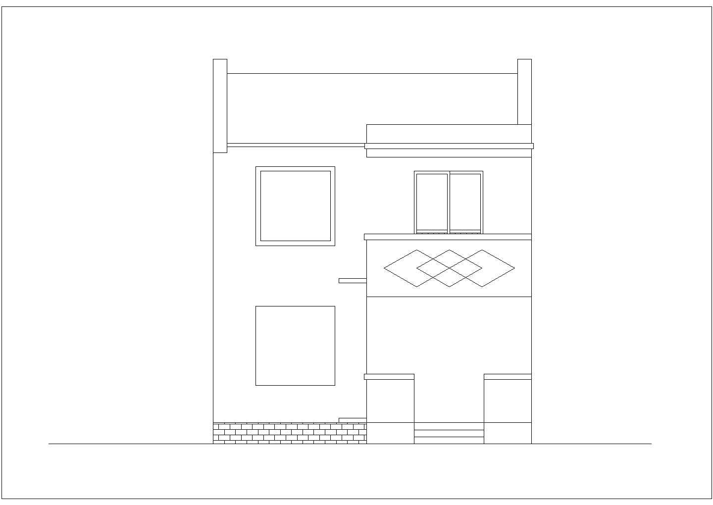合肥市某村镇257平米2层砖混结构农村自建房建筑设计CAD图纸