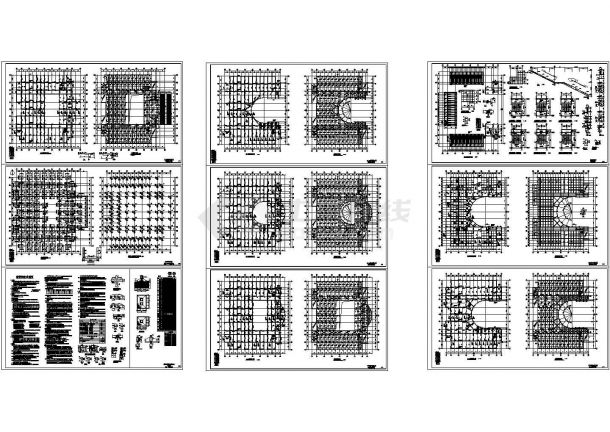 大学图书馆结构施工图，9张图纸-图一