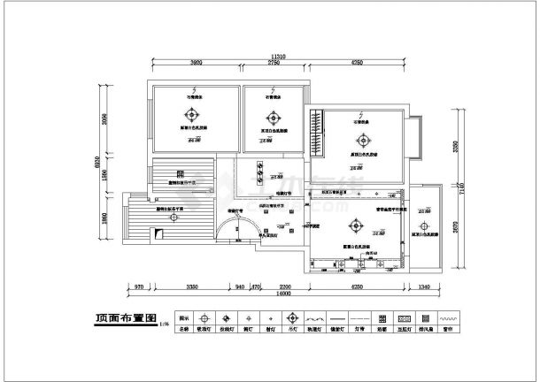 广州市紫宸花园小区135平米经典户型装修施工设计CAD图纸-图二
