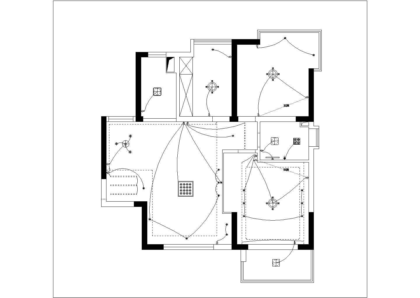 烟台市蓝山家园小区100平米户型装修施工设计CAD图纸