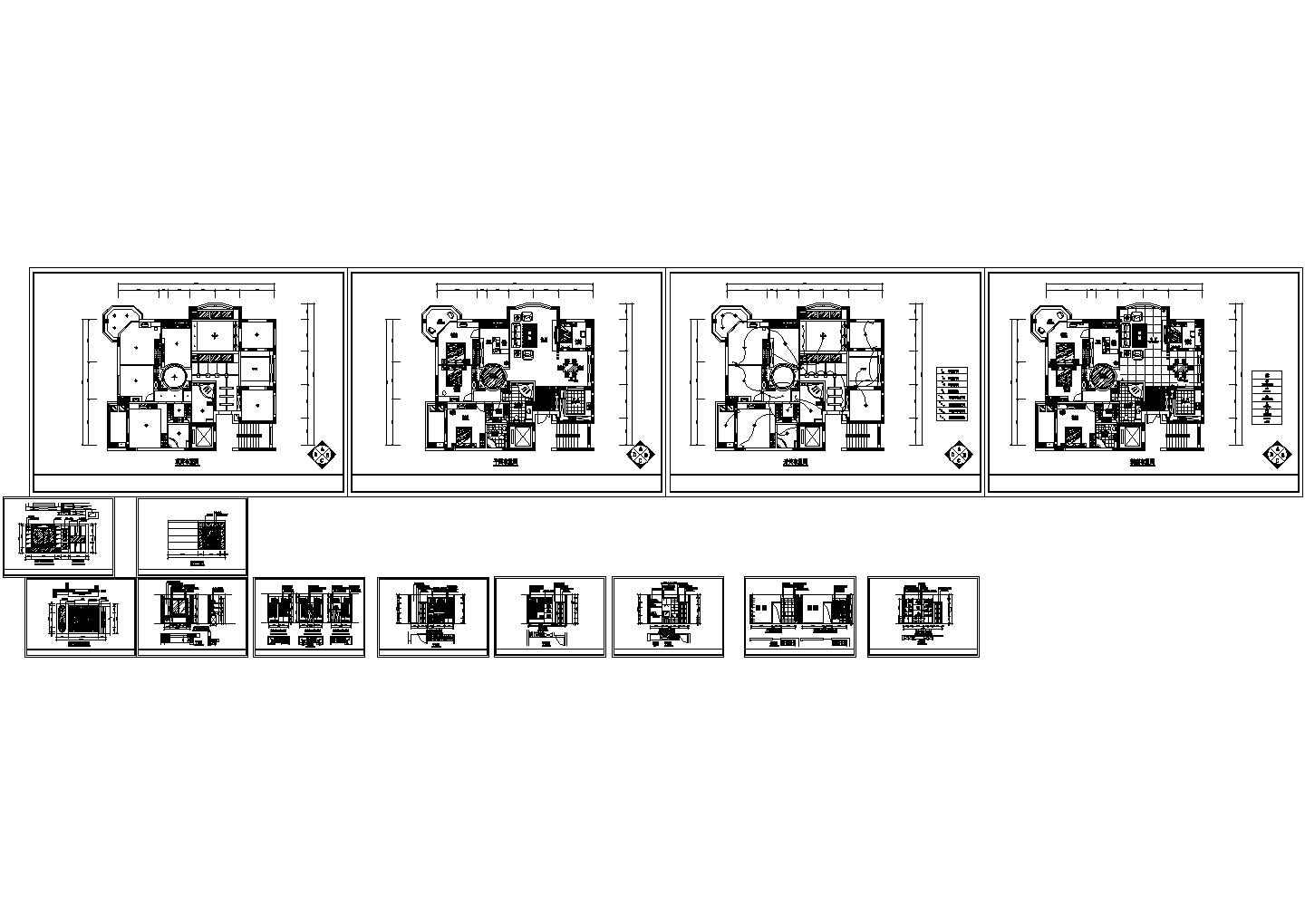 185平米五居室设计方案图