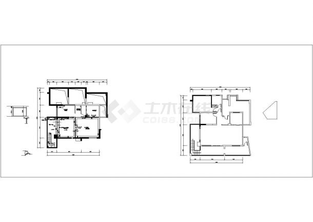 某二层带地下层框架结构别墅现代风格室内装修设计cad全套施工图（标注详细）-图一