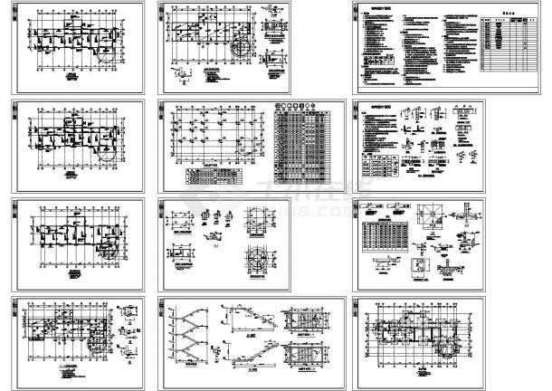 办公楼设计_3层框架结构办公楼结构施工图，12张图纸-图一