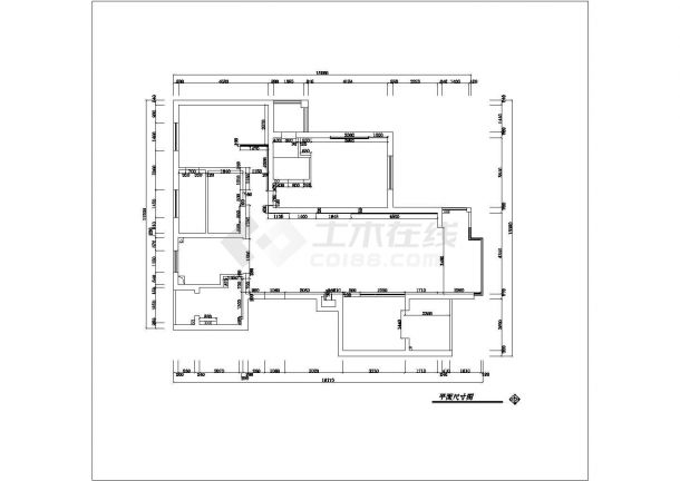 南昌市外滩花园小区的样板房全套装修施工设计CAD图纸-图二