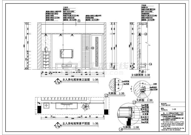 崇州市某新建小区现代风格三居户型全套装修施工设计CAD图纸-图二