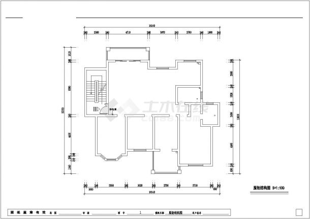 天津市某新建小区160平米四居室户型装修施工设计CAD图纸-图一