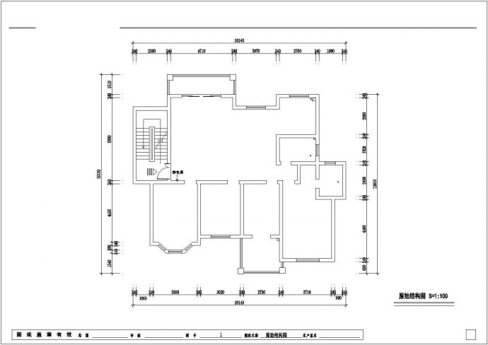 天津市某新建小区160平米四居室户型装修施工设计CAD图纸_图1