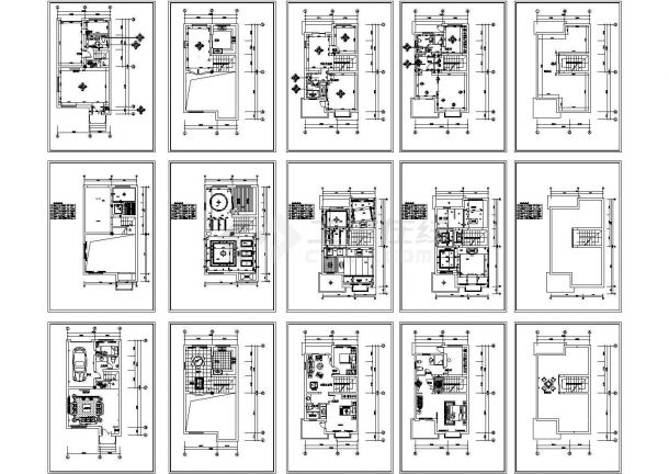 无锡3层高级别墅装修设计建筑施工cad图纸，共十五张-图一
