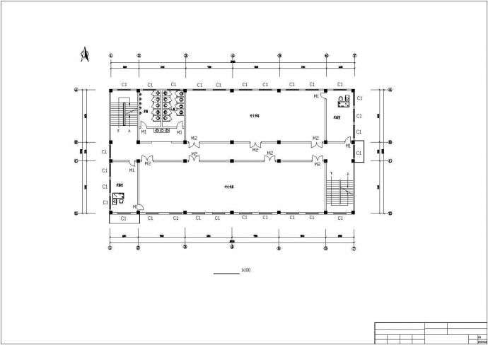 南京某大学3100平米四层框架结构图书馆建筑设计CAD图纸_图1