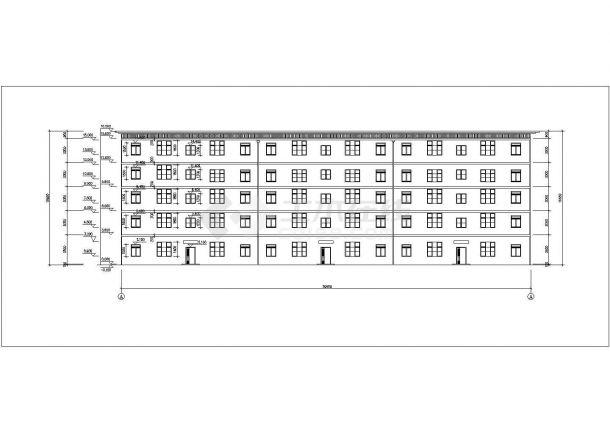 济南市某现代化小区临街2600平米五层框架结构商住楼建筑设计CAD图纸-图一