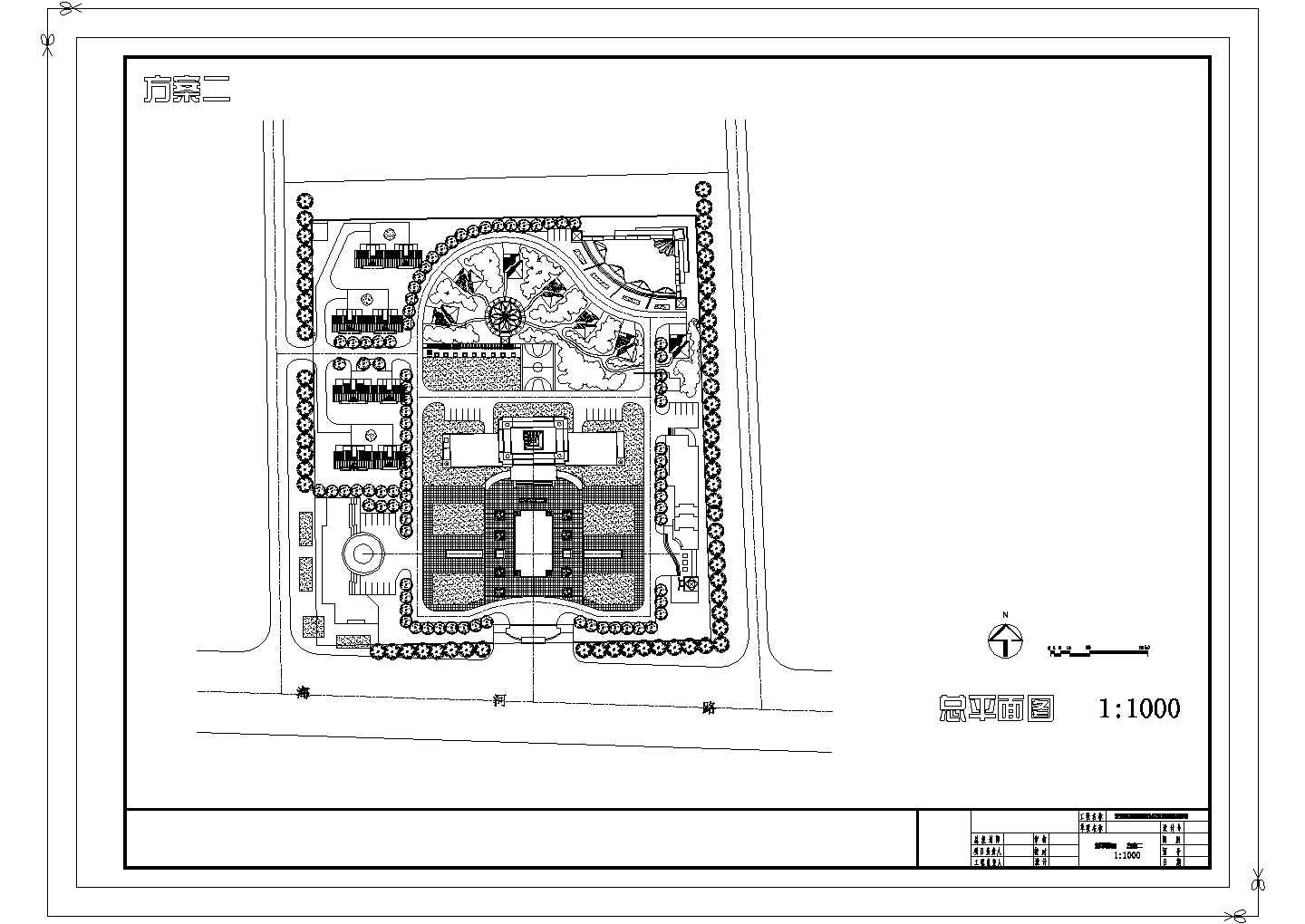 公司科研办公及生活区规划总平面CAD图