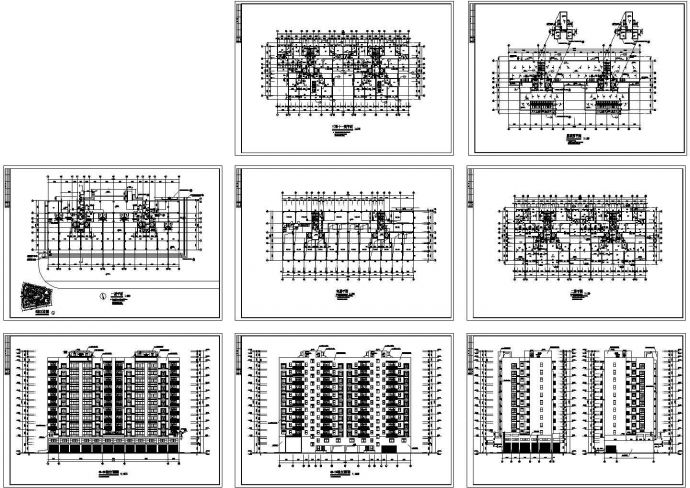 某两单元高层住宅建筑cad施工图（带效果图）_图1