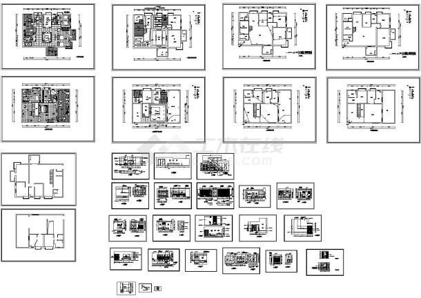 某豪宅户型装修整套设计施工图纸-图一