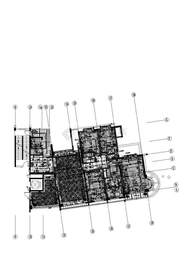 杭州金色海岸样板房施工CAD图纸-图二