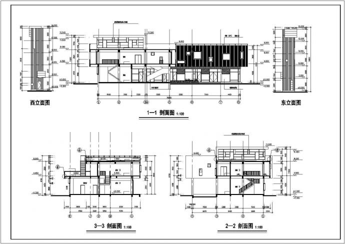 某度假小区商店建筑方案设计详细施工CAD图纸_图1