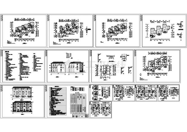 【南京】某地中海风格别墅建筑方案CAD详图-图一
