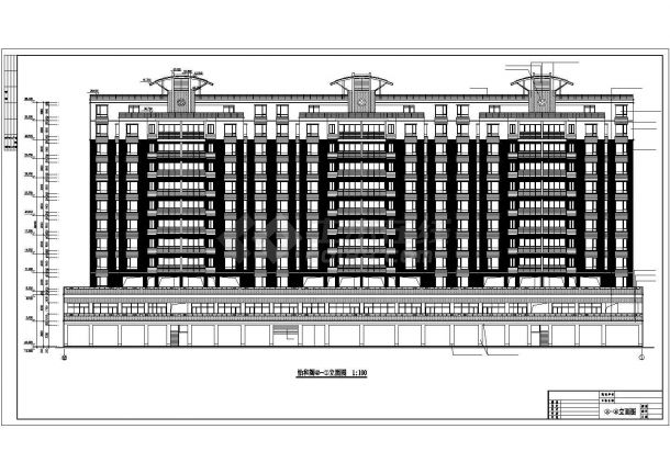 某地区精品商业住宅楼建筑设计详细CAD图纸-图二