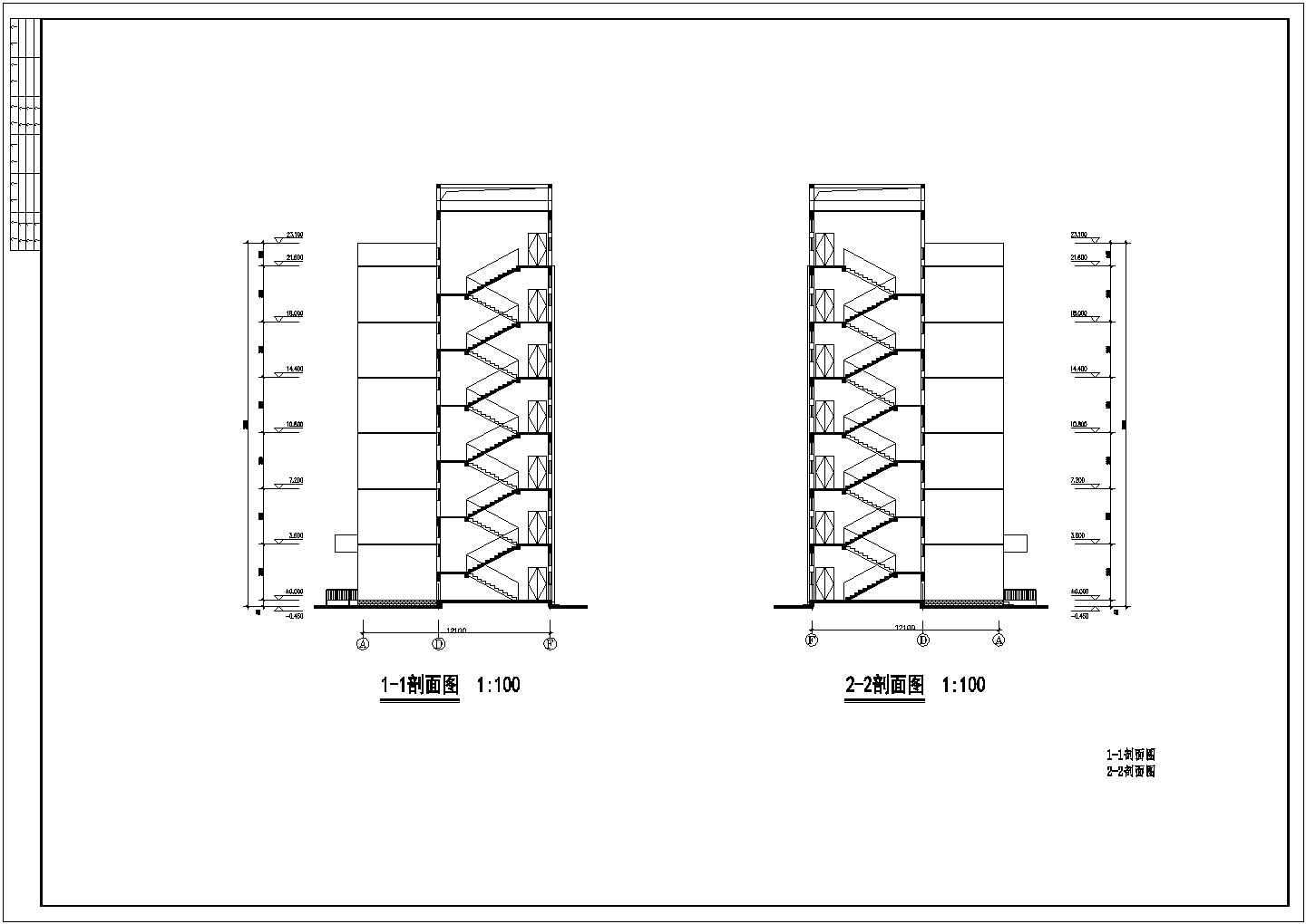 南昌市某中学4400平米6层砖混结构学生宿舍楼建筑结构设计CAD图纸
