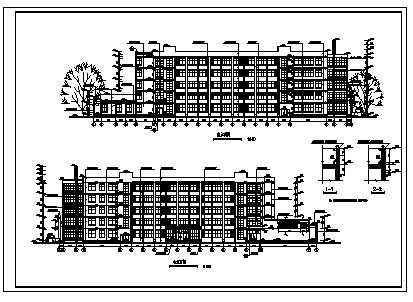 五层大学教学楼综合楼建筑施工cad图，共十五张-图二