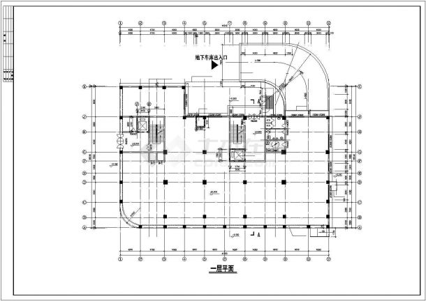郑州市某机电公司1万平米11层框架结构办公大楼建筑设计CAD图纸-图二