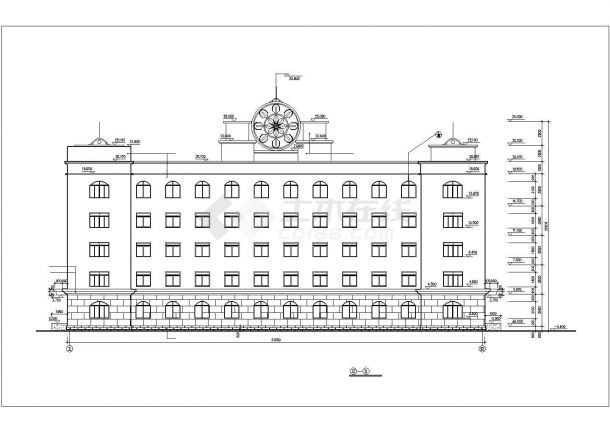烟台市某制造厂4600平米五层框架结构办公楼建筑设计CAD图纸-图一