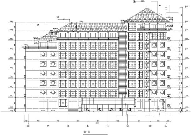 苏州市某市政单位6100平米7层框架结构办公楼建筑设计CAD图纸-图二