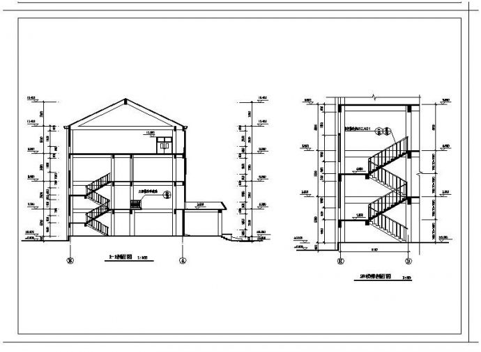 某四层办公楼设计cad图纸（含楼梯设计图）_图1