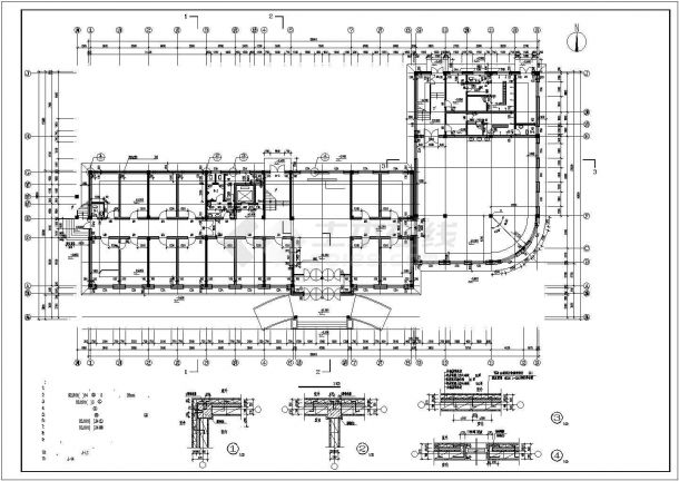 南京市某广告公司6层框架结构办公楼建筑设计CAD图纸-图二