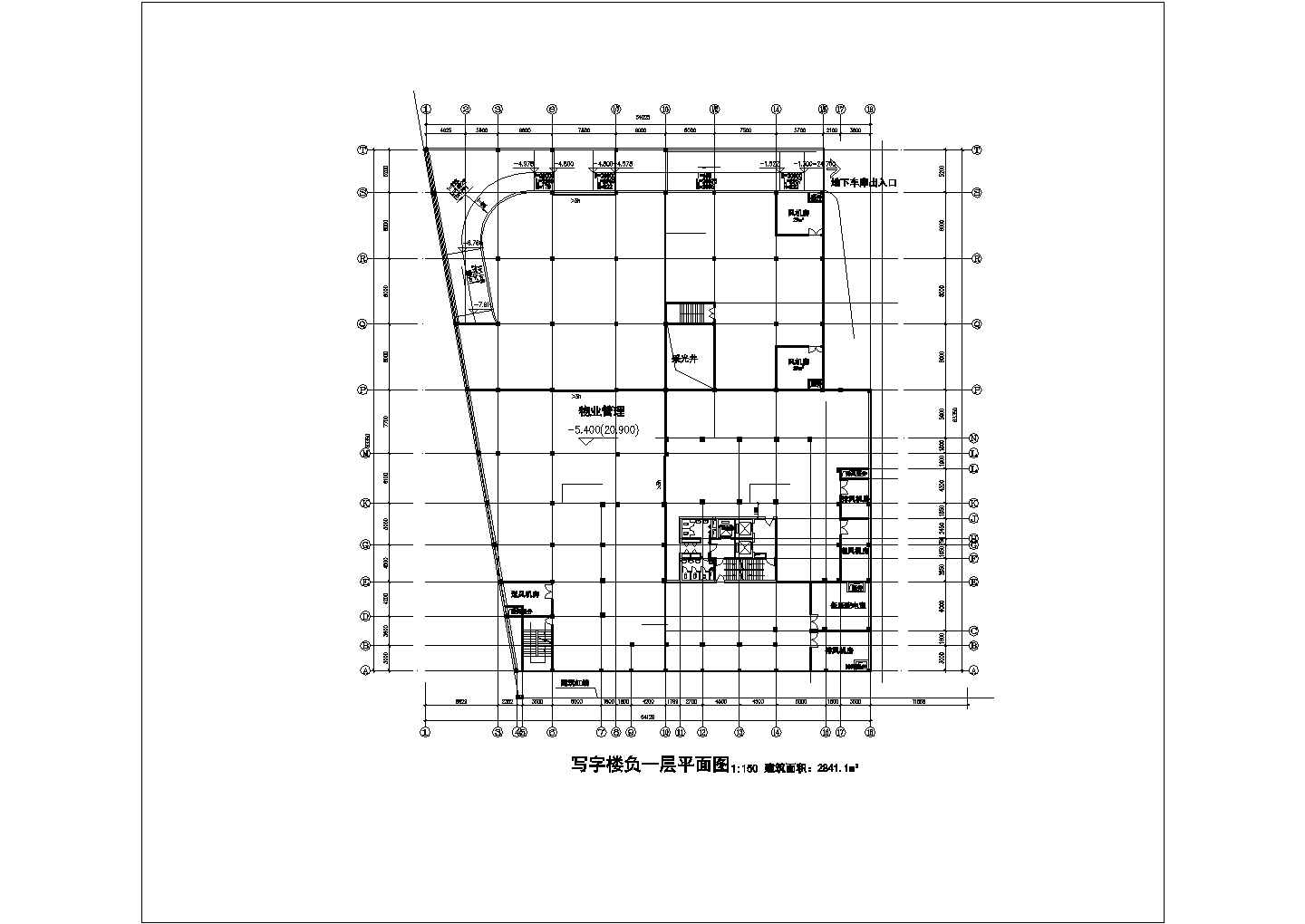 19层框架结构办公写字楼全套建筑设计CAD图纸（含地下2层）