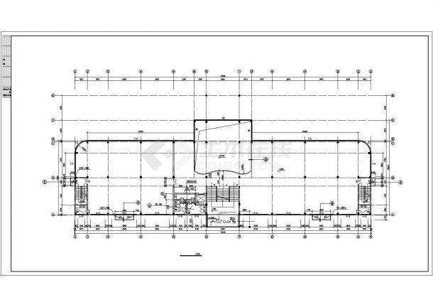 兰州市某事业单位2900平米6层框架结构办公楼建筑设计CAD图纸-图二