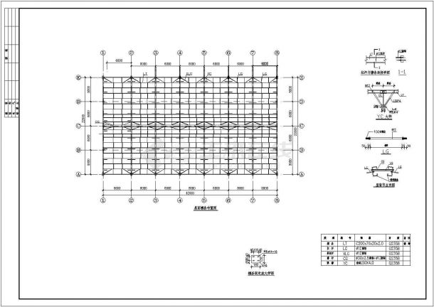 威海篮球馆钢结构建筑全套施工cad图-图二