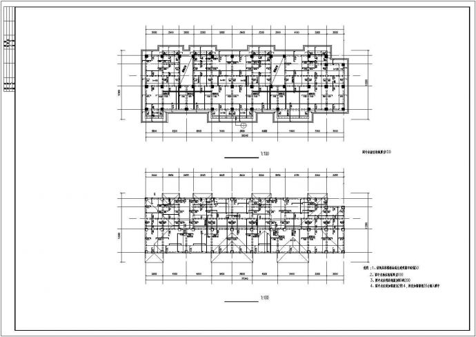 某城市钢筋混凝土框架结构多层小区住宅楼方案设计CAD图（含结构设计施工说明）_图1
