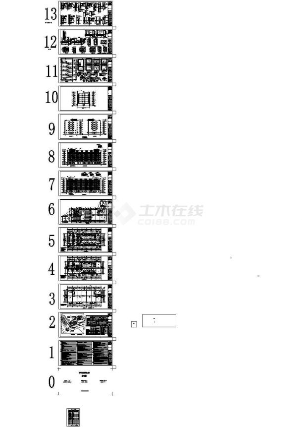 [合肥市]某6层医药宿舍楼建筑施工设计图-图二